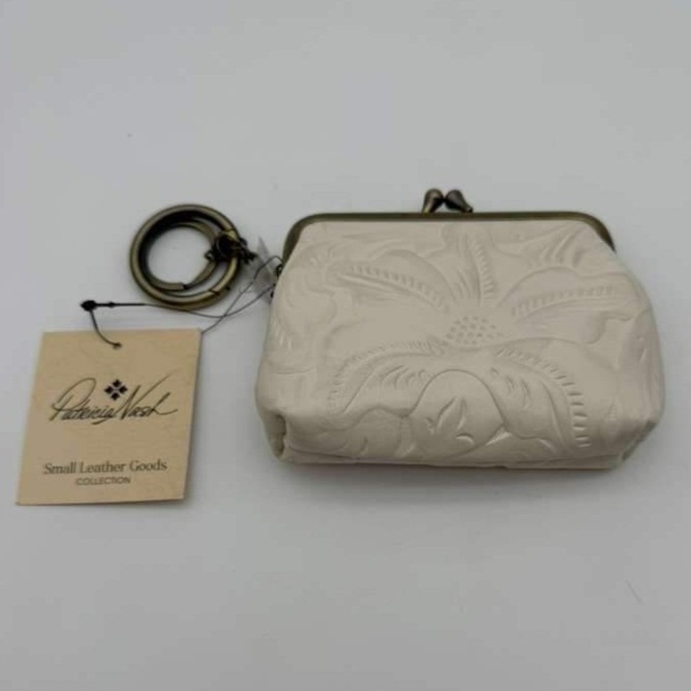 Patricia Nash Borse Coin Purse - Latte Tooled - Leather - New